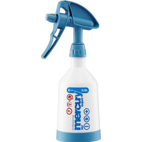 Kwazar WTM.0030 Mercury Super PRO 360 ° - Botella de spray de 0,5 L, blanco / azul
