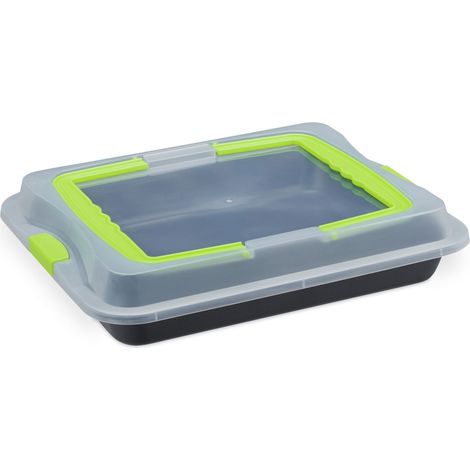 Teglia rettangolare antiaderente per torte 8 x 40,5 x 32,5 cm in acciaio al carbonio nero 130004418