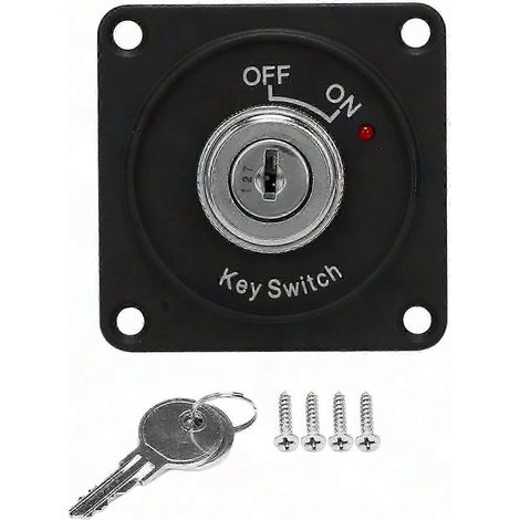 Panneau de contacteur à clé universel 12V pour voiture, bateau et moto, 2 positions, avec 2 clés (1/5)