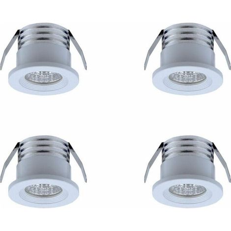 FOGCITY – Lot de 4 mini spots LED encastrables 3W – Lumière chaude 3000K – Aluminium et verre – Angle 20-30° – IP22 pour intérieur (1/3)