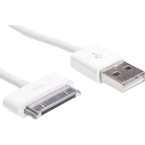 Akyga Câble USB USB-A mâle, Connecteur 30 pôles 1.00 m blanc AK-USB-08 (1/3)