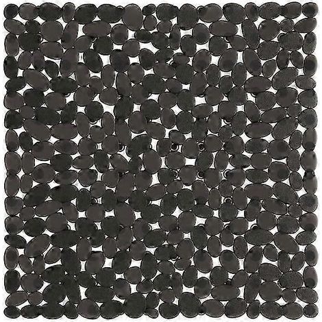 Tapis de douche carré antidérapant et anti-moisissure à motif galets, adapté à différentes salles de bain - 53 x 53 cm (1/2)