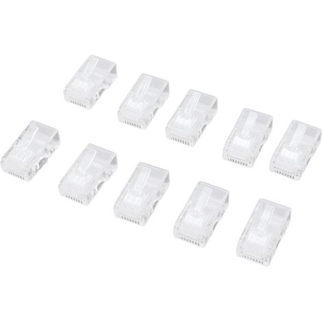 100 Pièces Connecteurs RJ45 CAT6 8P8C Non Blindés pour Câbles Ethernet, Compatibles avec PC, Routeurs et Switchs