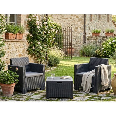 Outdoor-Lounge Set - Anthrazitfarbene Garten-Sitzgruppe (1/5)