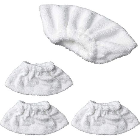 CSPARKV 4er-Pack Mikrofaser-Dampfreinigung für Handdüse, Schwammtuch-Set, Frottee-Baumwollbezug, kompatibel mit den meisten Dampfreinigern (weiß) (1/5)