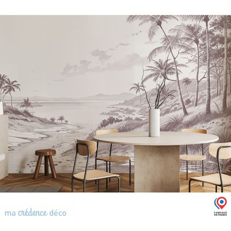 Papier peint : Palmiers et marée basse, Dessin détaillé - Intissé - 200 cm - 280 cm (1/5)