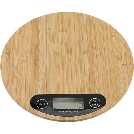 Küchenwaage aus Bambus, 5 kg/1 g, hochpräzise digitale Lebensmittelwaage (1/5)
