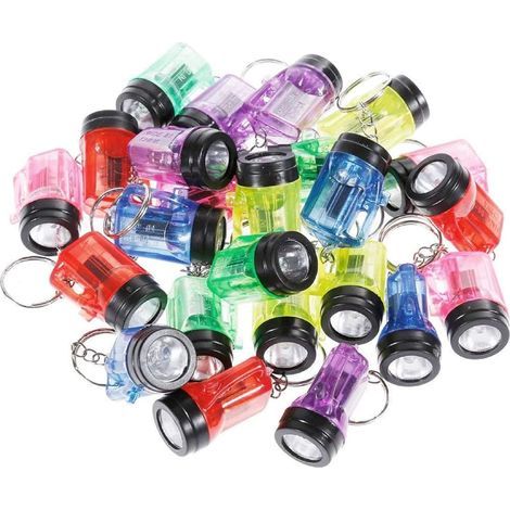 24 Mini-Schlüsselanhänger-Taschenlampen für Kinder und Erwachsene, kleine LED-Taschenlampen als Spielzeug, praktisches Geschenk für Kinder, Mitgebsel für Partys, Weihnachten, Wandern, Camping, Lesen, 
