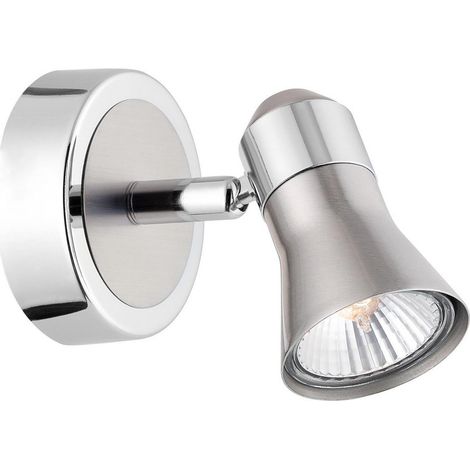 Merano Florida Spot simple 2 lumières nickel satiné aluminium chromé GU10 2x50W