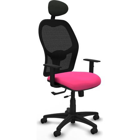 Silla de oficina piqueras y crespo ergonómica negro rosa (1/2)