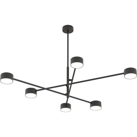 Plafoniera moderna nera bracci incrociati 6xGX53 12W NATSU (1/5)