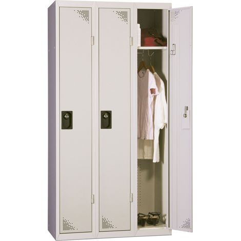 PROVOST - Vestiaire industriel monobloc 3 colonnes gris métal - Provost