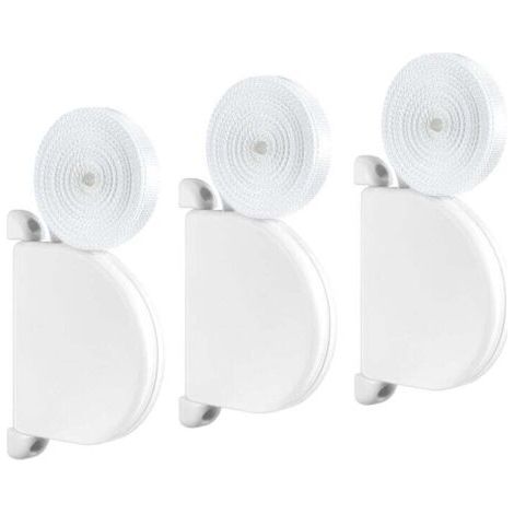 3 Pcs Enrouleur de sangle pour volet roulant, espacement des trous de vis 145 mm, Système Mini, avec sangle incluse de 14 mm x 5 m, Blanc (1/5)