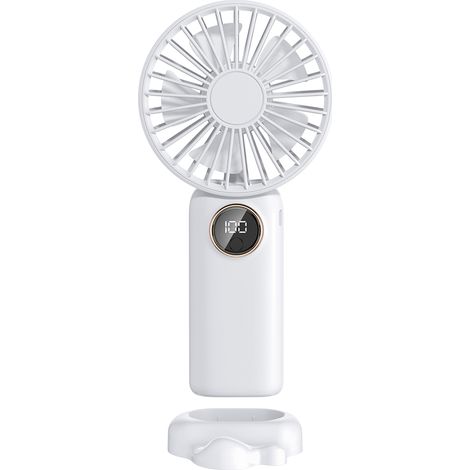 Mini-Handventilator mit 5 einstellbaren Windgeschwindigkeiten, leisem Betrieb, USB und Lithium-Akku, abnehmbarer Abdeckung. Geeignet für Kinder, Frauen und Erwachsene, Zuhause, Büro und draußen.