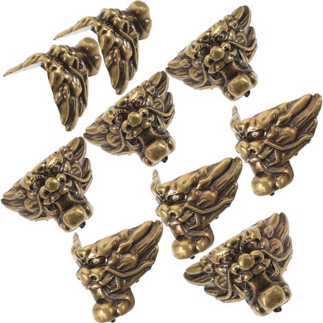 12 protège-coins décoratifs, bois/plastique, doré, style vintage (1/5)