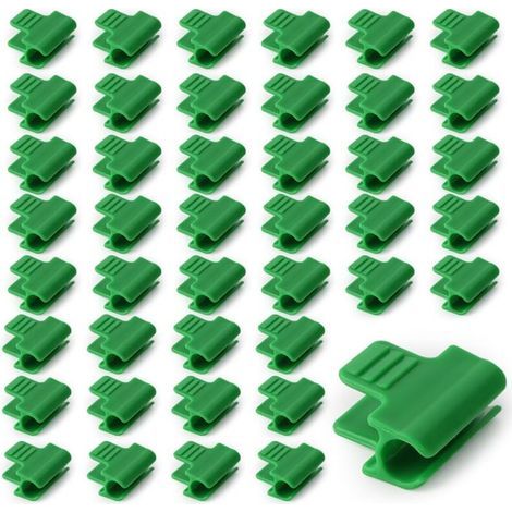 50 Pièces Pinces Fixations pour Serre 11mm, Clip de Film de Serre, Pince à Effet de Serre, Clip pour Tige de Tube de Serre, Clip Cerceau Tunnel de Filet en Plastique, pour Serres, Cadre, Abris (1/4)