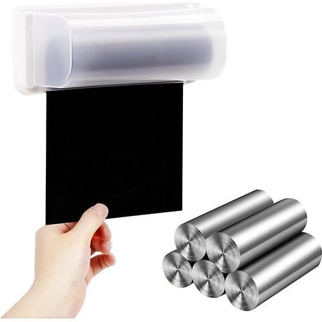 Boîte de rangement murale en plastique résistant pour sacs poubelle, idéale pour la cuisine et la salle de bain (noir). (1/3)