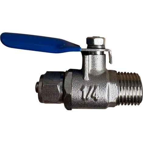 Vanne De Coupure 1/4 pouces  Mâle X 1/4 pouces  Ez Pour Purificateur D'eau Et Osmoseur
