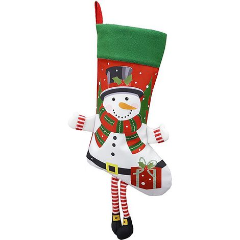 (Schneemann-Oberschenkel) Große Geschenktüte mit Weihnachtsmann, Rentier, Schneemann und Pinguin, Weihnachtsdekoration (1/2)