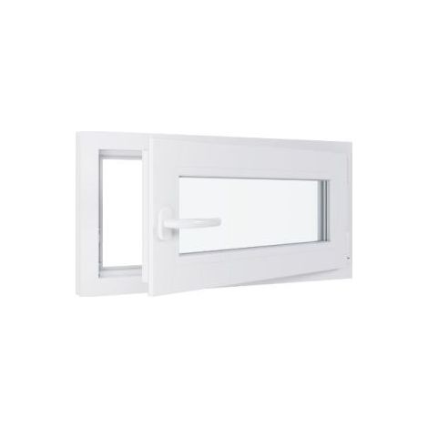 Finestra in PVC - Triplo vetro - Bianco - 800 mmx400 mm cm