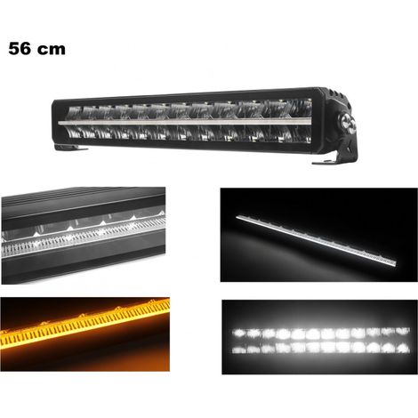 56 cm / 22 Zoll 12V–24V LED-Bar, Piano-Design, LED-Scheinwerfer, super leistungsstark, weißes und orangefarbenes Licht, Position