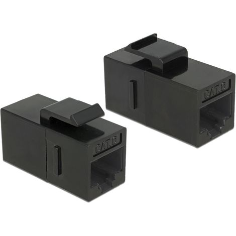 Empalmador RJ45 hembra-hembra Keystone Cat.6 UTP negro