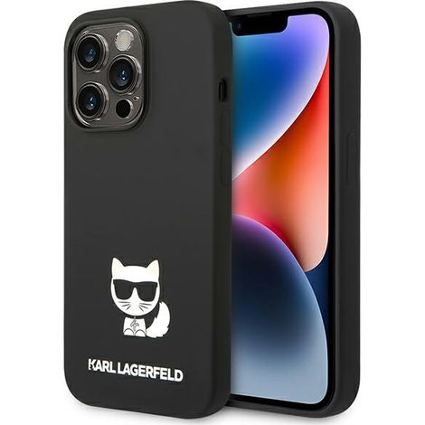 Funda rígida Karl Lagerfeld KLHCP14XSLCTBK para iPhone 14 Pro Max de 6,7 pulgadas, color negro/negro, de silicona Choupette. (1/5)