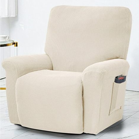 Housse Fauteuil Relax Stretch Polyester Doux Antidérapant Jacquard avec Poche Latérale pour Maison (1/5)