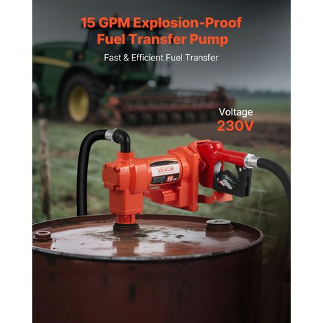 Pompe Transfert Carburant 230 V CA Pompe Transfert Diesel Électrique 57 L/min, avec Pistolet Carburant Arrêt Automatique, Tuyau de… (1/5)