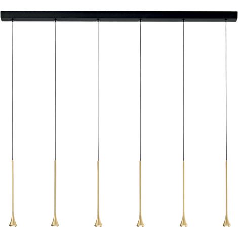 Lampada a Sospensione Susa LED 30W 2790lm 3000K Dimmerabile a taglio di fase, Struttura Metallo Nero e Ottone satinato - Susa (1/3)