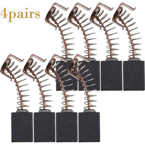 Packung mit 4 Paar Kohlebürsten (12 x 8 x 5 mm) – Kompatibel mit Winkelschleifern WS125 und Black & Decker G720 – Motorersatz