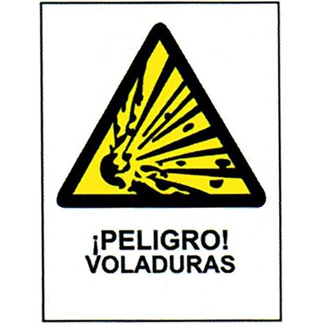 Panneau de danger « Dynamitage » PLASTIQUE 40x30 cm haute visibilité jaune blanc noir