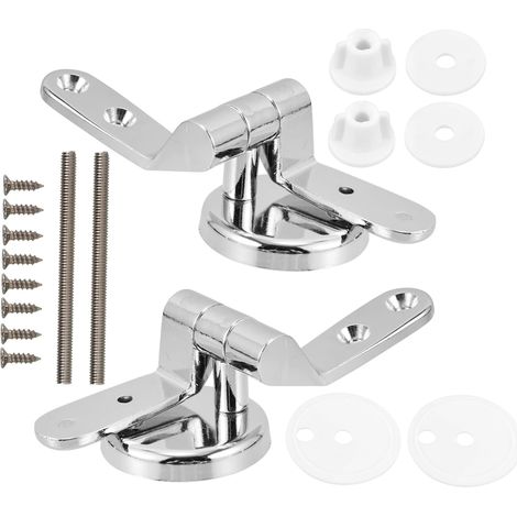 Charnière De Lunette Wc En Alliage De Zinc Avec Vis Kit De Remplacement Pour Abattant Toilette À Frein De Chute Anti-Bruit Facile À Installer (1/5)