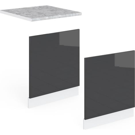 Pannello frontale R-Line, Antracite lucido, 60 cm senza piano di lavoro, Vicco (1/4)