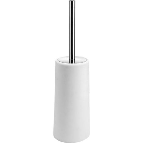 Scopino per WC con supporto, confezione da 2 scope con manici lunghi in acciaio inox 304, tazza bianca (1/5)