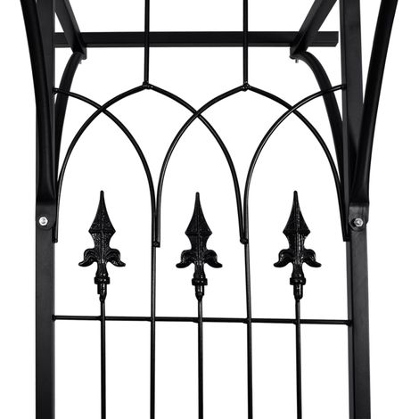 Arche de jardin fer 200 x 52 x 204 cm – Pour plantes grimpantes – Résistante aux intempéries – Design élégant noir – Inlife