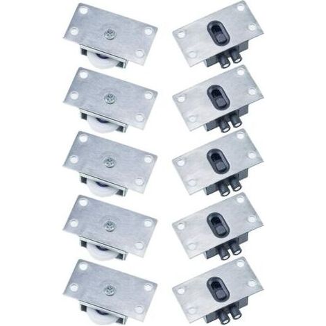 5 paires Galet de Roulement de Porte Coulissante Roues à Rouleaux pour Meubles de Fenêtre Anti-rouille Muet Pas Facile à Porter pour Armoire Armoire Placard Fenêtre (Argent) (1/4)