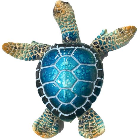 Magnet frigo tortue de mer en résine bleu turquoise 8 cm (1/4)