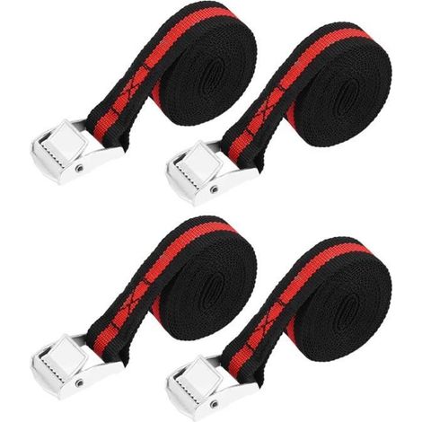 LAR 4Pcs 8Ft Voiture Camion Arrimage Sangle De Chargement Bagages Arrimage Boucle De Ceinture À Cliquet (1/3)