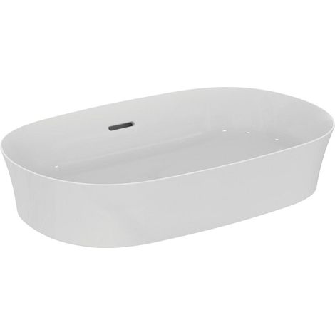 Vasque pour lavabo IPALYSS 600x380x145mm blanc avec IdealPlus sans trou pour robinetterie, avec trop-plein IDEAL STANDARD