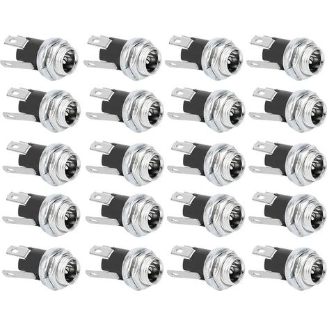Prise Jack femelle pour alimentation cc, 20 pièces, avec écrou fileté 5.5x2.1MM, connecteur de montage sur panneau DC025M (1/5)