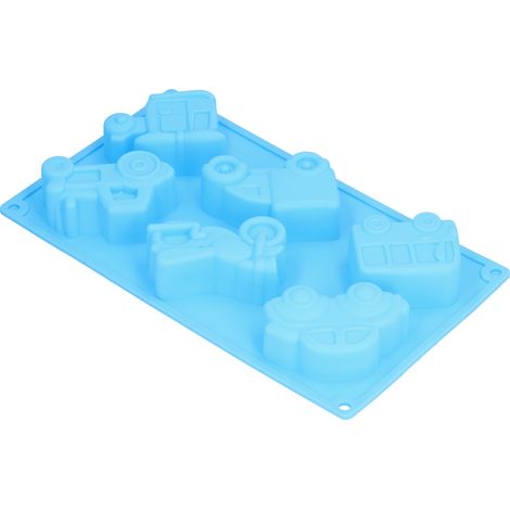Silikon-Kuchenform mit 6-teiligem Fahrzeugmotiv, ideal für Backen und Backen zu Hause. (1/5)