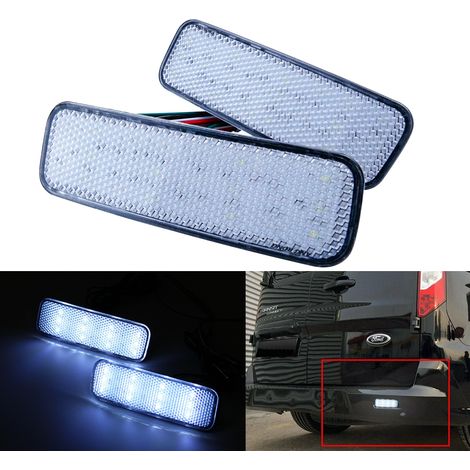 Kit 2 Fanali Posteriori A Led Trasparente Con Luce Bianco e Rosso Per Ford Transit Tourneo Custom Courier (1/3)
