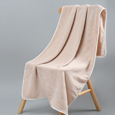 Serviette De Bain - Coton 100% - Douceur Ultime - Épaisseur Renforcée - Haute Absorption - Séchage Rapide - Usage Intérieur Extérieur - 34x76 cm - Café (1/5)