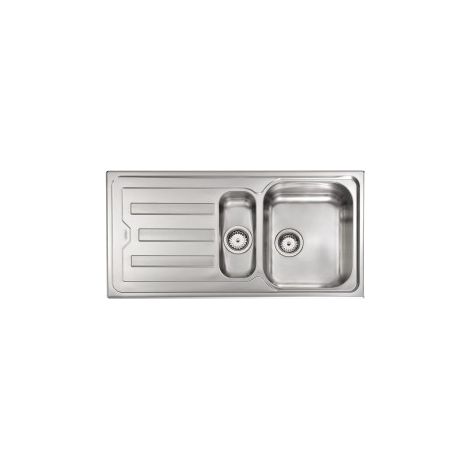 Lavello CRISTAL 100X50 2 vasche destre+ gocciolatoio ACCIAIO INOX (1/5)