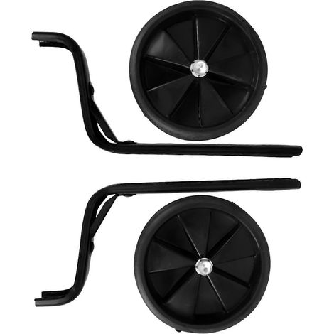 1 kit de stabilisateurs de vélo pour enfants, compatible avec les vélos de 12 et 20 pouces, comprenant une roue auxiliaire silencieuse pour l'entraînement et des accessoires de cyclisme (noir). (1/5)