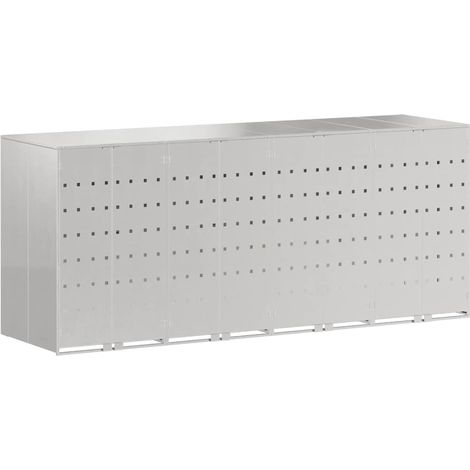 Wheelie Bin Storage for 4 Bins Silver 272 x 77.5 x 115.5 cm vidaXL