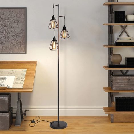 GBLY Stehlampe Wohnzimmer Stehlampe Vintage Schwarz - Vintage E27 Design Stehlampe Industrial 163CM Metall Schlafzimmer Stehlampen (1/5)