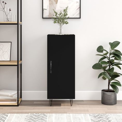 Buffet Meuble de rangement Armoire de cuisine Noir 34,5x34x90 cm Bois d'ingénierie 89134 (1/5)