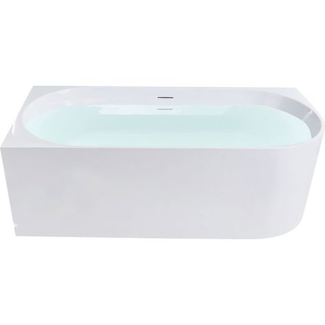 Bañera esquinera derecha moderna 170 x 80 cm acrílico baño blanco brillante Portinho